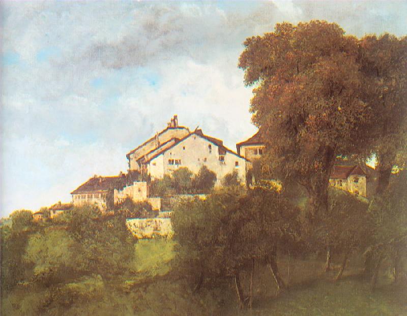 Courbet, Gustave The Houses of the Chateau D Ornans Sweden oil painting art